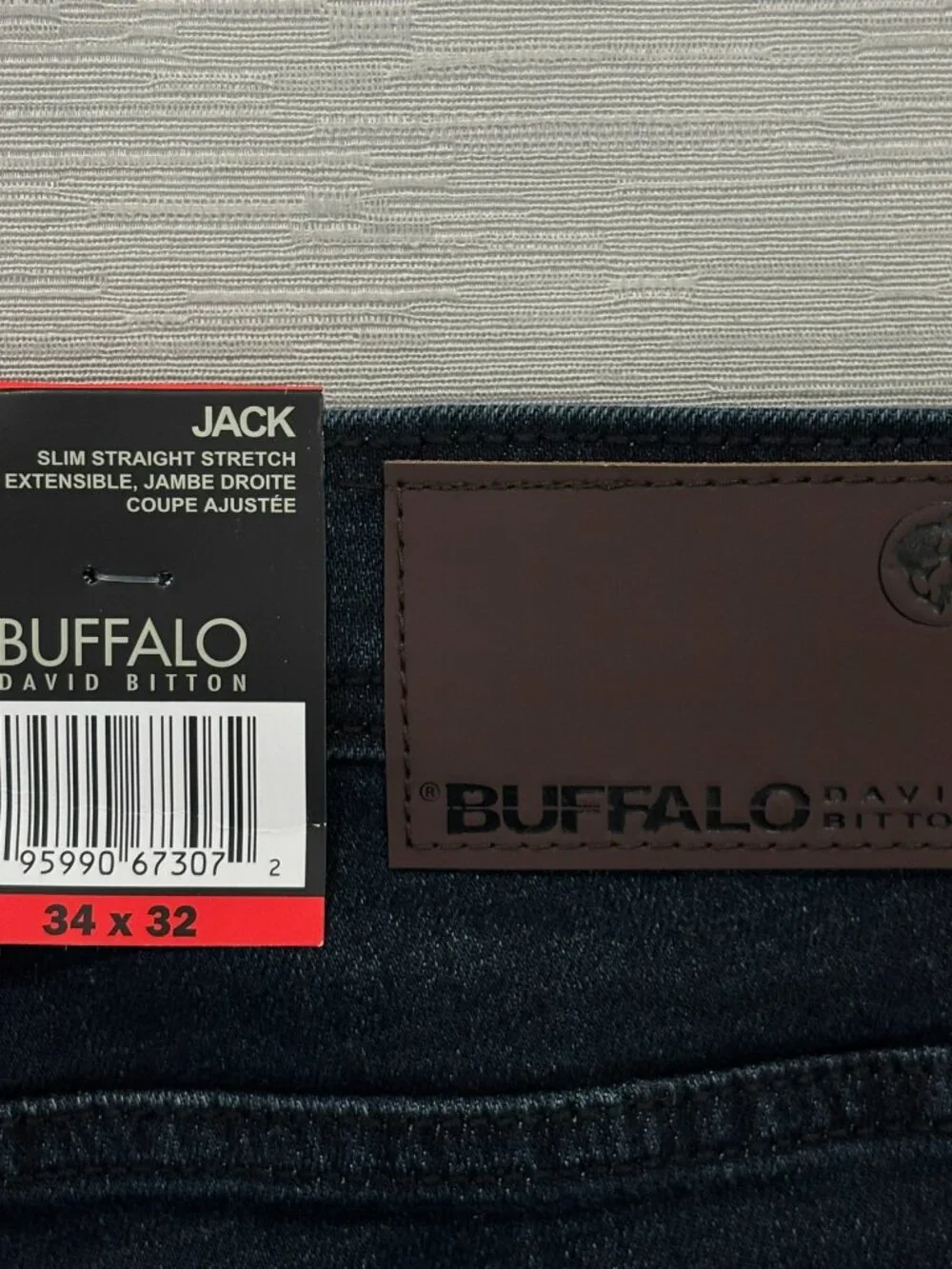 Buffalo David Bitton Jack Jeans Mens 34 x 32 Slim Fit Straight Dark Wash Denim - Picture 7 of 14